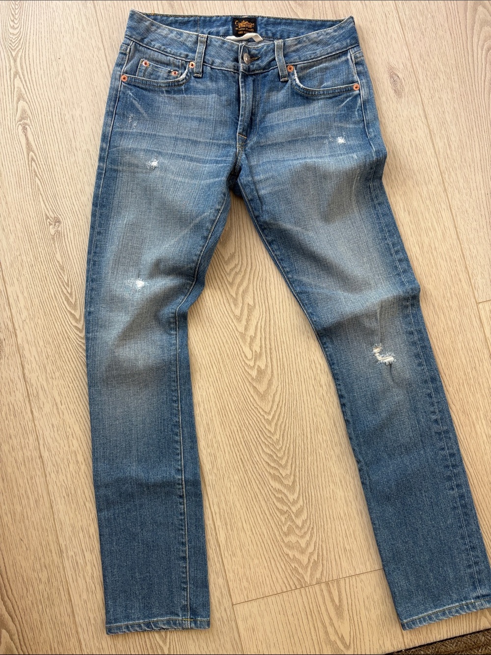 Women's Civilianaire Skinny Distressed Blue Jeans